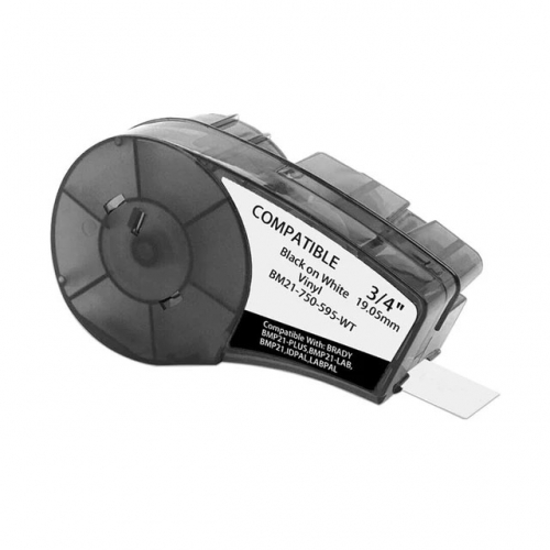 Zamiennik taśmy Brady M21-500-595-WT – czarny nadruk na białym tle, 12.7 mm